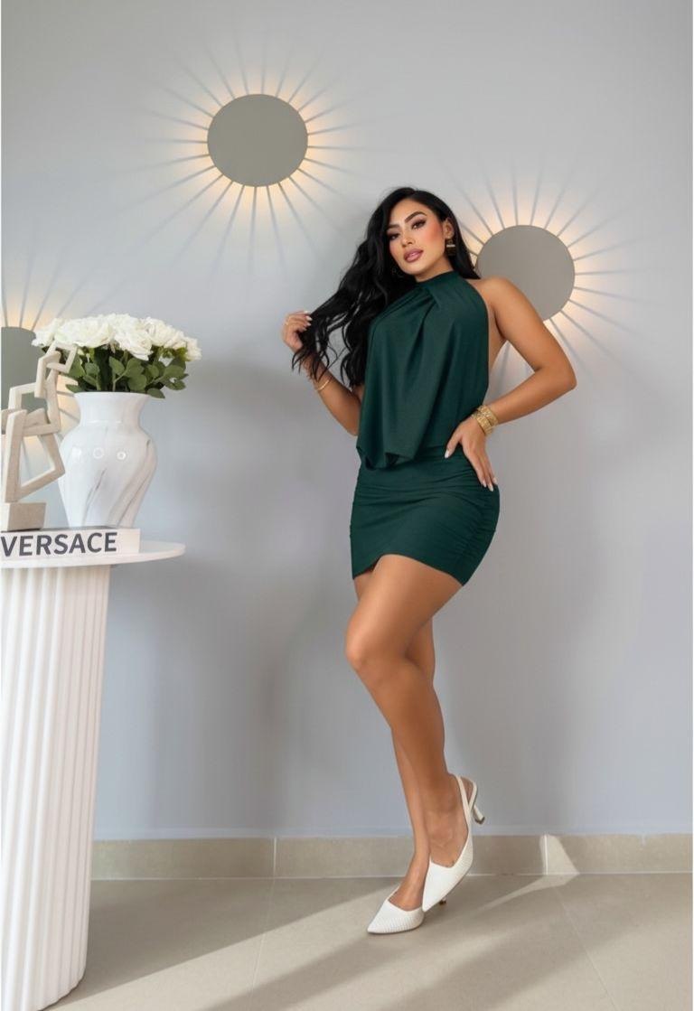 Vestido cuello alto -ABBA