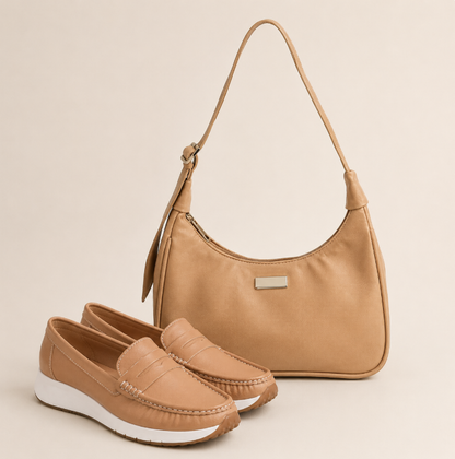 COMBO MOCASIN DAMA PENNY + BOLSO